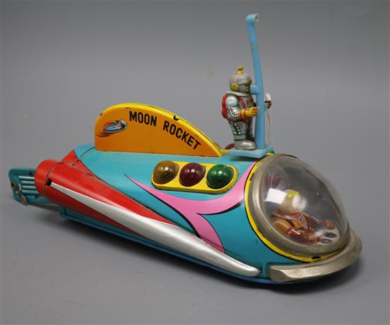 A Modern Toys tinplate Moon Rocket length 24cm